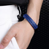 Punk Leather Bracelet Stainless Steel Clasp