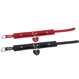 Punk Pu Leather Choker Necklace Heart Pendant Harajuku Collar