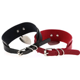 Punk Pu Leather Choker Necklace Heart Pendant Harajuku Collar