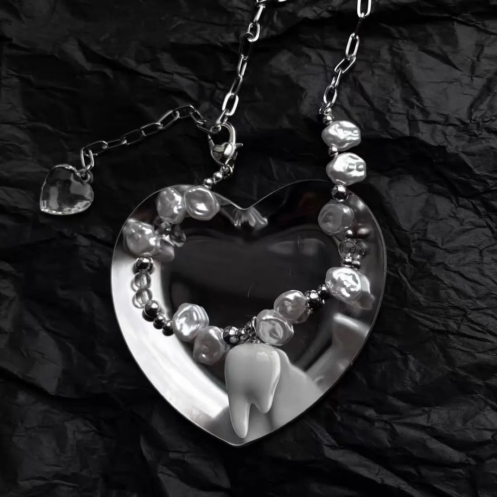 Vintage Punk Rock Tooth Pendant Necklace for Women