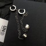 Punk Stainless Steel Clip Earring Street Jewelry Silver Chain Ear Clip