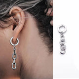 Punk Stainless Steel Clip Earring Street Jewelry Silver Chain Ear Clip