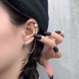 Punk Stainless Steel Clip Earring Street Jewelry Silver Chain Ear Clip