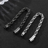 Punk Twisted Chain Bracelet Silver/Black Men's Jewelry