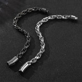 Punk Twisted Chain Bracelet Silver/Black Men's Jewelry
