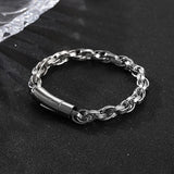 Punk Twisted Chain Bracelet Silver/Black Men's Jewelry