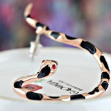Punk Style Red Eyes Snake Earrings Stud Cuff Jewelry
