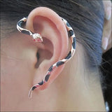 Punk Style Red Eyes Snake Earrings Stud Cuff Jewelry
