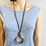 Punk Style Leather Charm Pendant Necklace