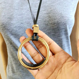 Punk Style Leather Charm Pendant Necklace