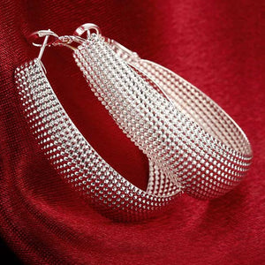 925 Sterling Silver Round Circle Women Earrings Wedding Gift