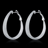 925 Sterling Silver Round Circle Women Earrings Wedding Gift