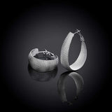 925 Sterling Silver Round Circle Women Earrings Wedding Gift