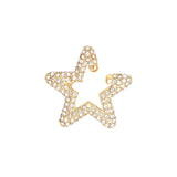 Rainbow Star Earcuffs Earrings Multi-Hoop Rhinestone Ear Cuff Clip Wedding