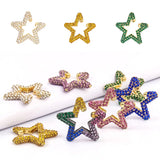 Rainbow Star Earcuffs Earrings Multi-Hoop Rhinestone Ear Cuff Clip Wedding