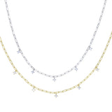 925 Silver Clear Cz Choker Necklace
