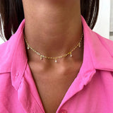 925 Silver Clear Cz Choker Necklace