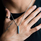 Stainless Steel Box Chain Necklace Men Pendant Classic Jewelry