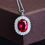 Red Zicon Necklace Iced Out CZ Name Plate Pendant Hip-hop Jewelry