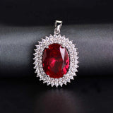 Red Zicon Necklace Iced Out CZ Name Plate Pendant Hip-hop Jewelry