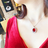 Red Zicon Necklace Iced Out CZ Name Plate Pendant Hip-hop Jewelry