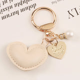 Resin Heart Pendant Keychain With Bell Women Solid Heart Shape Charm Bag Pendant