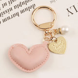 Resin Heart Pendant Keychain With Bell Women Solid Heart Shape Charm Bag Pendant