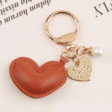 Resin Heart Pendant Keychain With Bell Women Solid Heart Shape Charm Bag Pendant