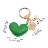Resin Heart Pendant Keychain With Bell Women Solid Heart Shape Charm Bag Pendant