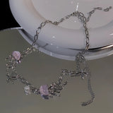 Resin Jellyfish Starfish Pearl Pendant Necklace Tassel Clavicle Goth Jewelry