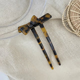 Retro Bowknot Hair Sticks Acetate Hairpins U Shaped Hair Pin Tortoiseshell