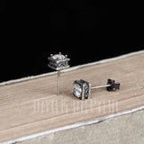 925 Silver Square Stud Earrings with Zircon Gift