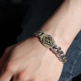 Vintage Silver God's Eye Phoenix Pattern Men's Bracelet