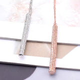 Rhinestone Geometric Long Necklace for Women Costume Jewelry