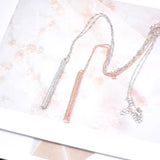 Rhinestone Geometric Long Necklace for Women Costume Jewelry