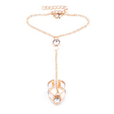 Rhinestone Ring Bracelet Ladies Wrist Chain Jewelry For Women Gift