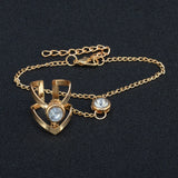 Rhinestone Ring Bracelet Ladies Wrist Chain Jewelry For Women Gift