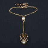 Rhinestone Ring Bracelet Ladies Wrist Chain Jewelry For Women Gift