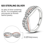 925 Silver Infinity Flower Zircon Heart Ring