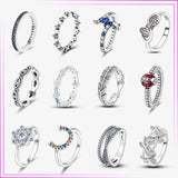 925 Silver Infinity Flower Zircon Heart Ring