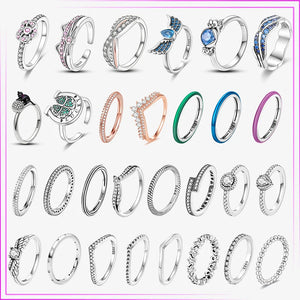 925 Silver Infinity Flower Zircon Heart Ring