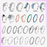 925 Silver Infinity Flower Zircon Heart Ring