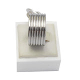 Screw Pattern Rings 316L Stainless Steel & Metal Silver Ring Women Jewelry