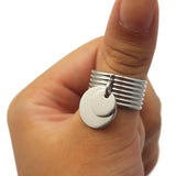 Screw Pattern Rings 316L Stainless Steel & Metal Silver Ring Women Jewelry