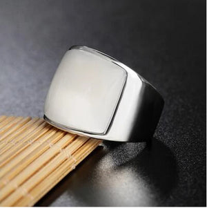 Vintage Stainless Steel Opal Rings for Party