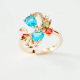 Bohemia Style Flower Stone Wedding Rings for Women