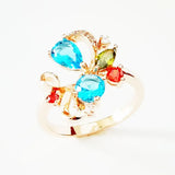 Bohemia Style Flower Stone Wedding Rings for Women