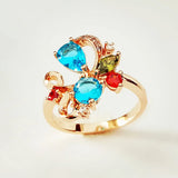 Bohemia Style Flower Stone Wedding Rings for Women