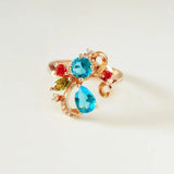 Bohemia Style Flower Stone Wedding Rings for Women