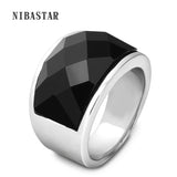 Crystal Stone Wedding Ring 316L Stainless Steel Anillos
